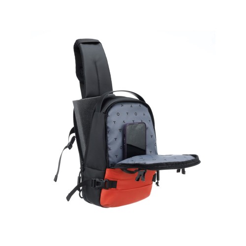 Рюкзак на одно плечо TORBER ЭКСТРИМ, оранжевый/чёрный, 20 х 8 х 31 см, 5л