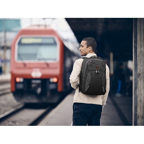 Рюкзак WENGER Cosmic 17", чёрный, переработанный ПЭТ/ПВХ/полиэстер, 34 x 23 x 49 см, 30 л