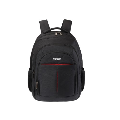 Рюкзак TORBER МЕГАПОЛИС с отделением для ноутбука 15", чёрный, полиэстер, 46 х 32 x 13 см