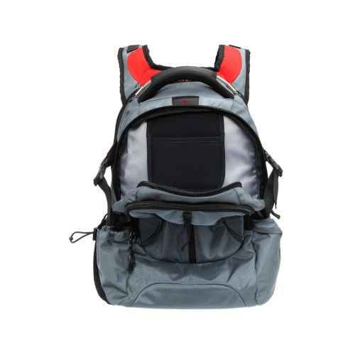 Рюкзак TORBER ДРАЙВ с отделением для ноутбука 15", серый/красный, полиэстер 1680D, 36x17x50 см, 30 л