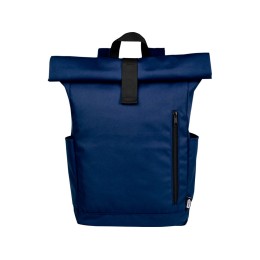Рюкзак Byron 15,6" объемом 18 л со скручиваемым верхом, изготовленный из переработанного ПЭТ по стандарту GRS, темно-синий