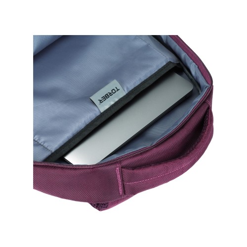 Рюкзак TORBER МЕГАПОЛИС с отделением для ноутбука 15", пурпурный, полиэстер, 46 х 32 x 13 см