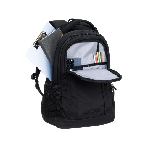 Рюкзак TORBER РАКЕТА с отделением для ноутбука 15", чёрный, полиэстер, 34 х 16,5 х 47 см, 24 л