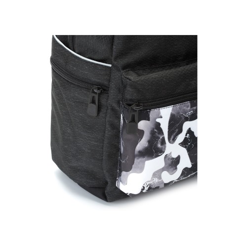 Рюкзак TORBER ГРАФФИТИ, серый с карманом черно-белого цвета, полиэстер, 44 х 31 х 18 см