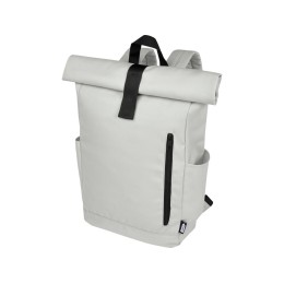 Рюкзак Byron 15,6" объемом 18 л со скручиваемым верхом, изготовленный из переработанного ПЭТ по стандарту GRS, светло-серый