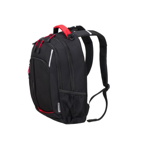 Рюкзак TORBER РАКЕТА с отделением для ноутбука 15.6", черный/красный, нейлон, 32 х 14 х 50 см, 22л