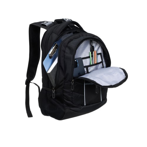 Рюкзак TORBER ПРОРЫВ с отделением для ноутбука 15", чёрный, полиэстер 600D, 35x20x47 см, 33л