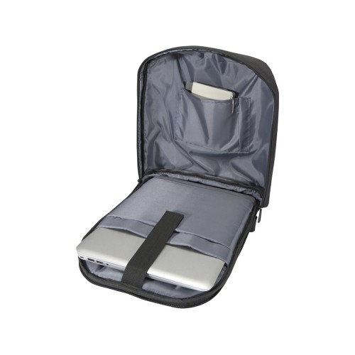 Рюкзак Luma для ноутбука с диагональю экрана 15 дюймов с защитой от кражи объемом 10 л из материала, переработанного по стандарту GRS - сплошной черный