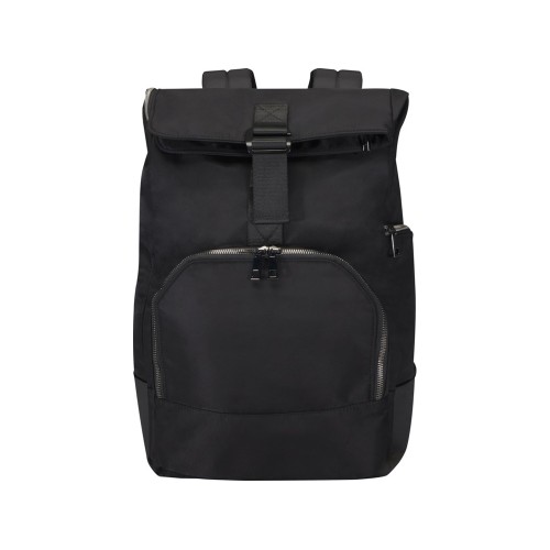 Рюкзак Rhine 15” GRS со сворачивающимся верхом на 18 л из материала, переработанного по стандарту GRS, сплошной черный