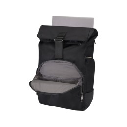 Рюкзак Rhine 15” GRS со сворачивающимся верхом на 18 л из материала, переработанного по стандарту GRS, сплошной черный