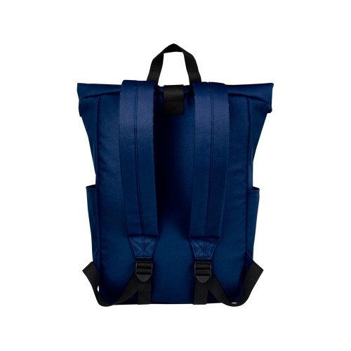 Рюкзак Byron 15,6" объемом 18 л со скручиваемым верхом, изготовленный из переработанного ПЭТ по стандарту GRS, темно-синий