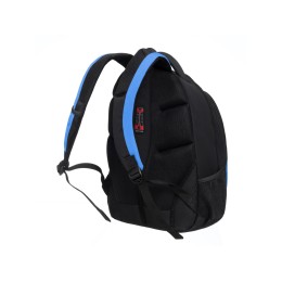 Рюкзак TORBER РАКЕТА с отделением для ноутбука 15", черный/синий, полиэстер, 33х19х45 см, 28 л