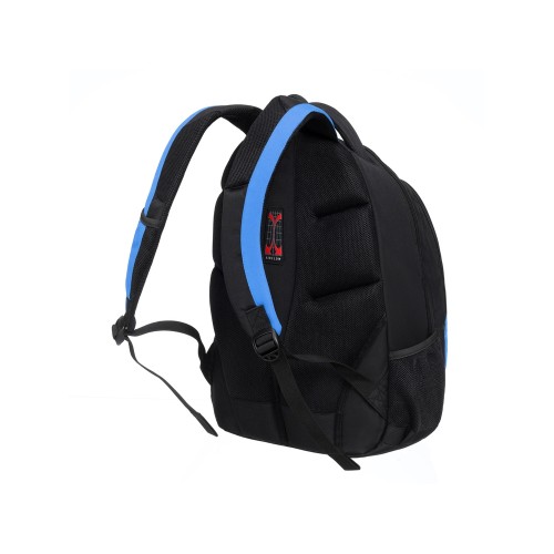 Рюкзак TORBER РАКЕТА с отделением для ноутбука 15", черный/синий, полиэстер, 33х19х45 см, 28 л