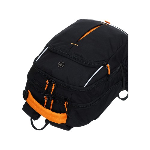 Рюкзак TORBER РАКЕТА черный/оранжевый, полиэстер/добби, 32x15x46 см, 22 л
