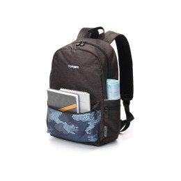 Рюкзак TORBER ГРАФФИТИ, серый с карманом синего цвета, полиэстер, 44 x 31 x 18 см