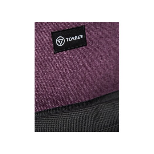 Рюкзак TORBER ГРАФФИТИ, фиолетовый с карманом черного цвета, полиэстер меланж, 42 х 29 x 19 см