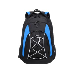 Рюкзак TORBER РАКЕТА с отделением для ноутбука 15", черный/синий, полиэстер, 33х19х45 см, 28 л