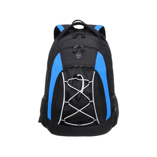 Рюкзак TORBER РАКЕТА с отделением для ноутбука 15", черный/синий, полиэстер, 33х19х45 см, 28 л