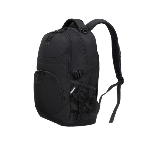 Рюкзак TORBER РАКЕТА, чёрный, полиэстер, 33х15х45 см, 22 л