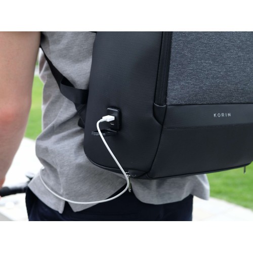 Антикражный рюкзак FlexPackPro для ноутбука 15.6", серый/черный