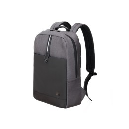 Рюкзак TORBER ВЕКТОР с отделением для ноутбука 14,1", черный/серый, нейлон, 32 х 10 х 43 см, 13л