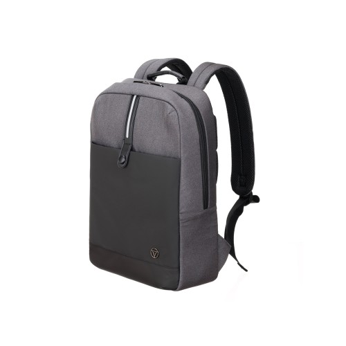 Рюкзак TORBER ВЕКТОР с отделением для ноутбука 14,1", черный/серый, нейлон, 32 х 10 х 43 см, 13л