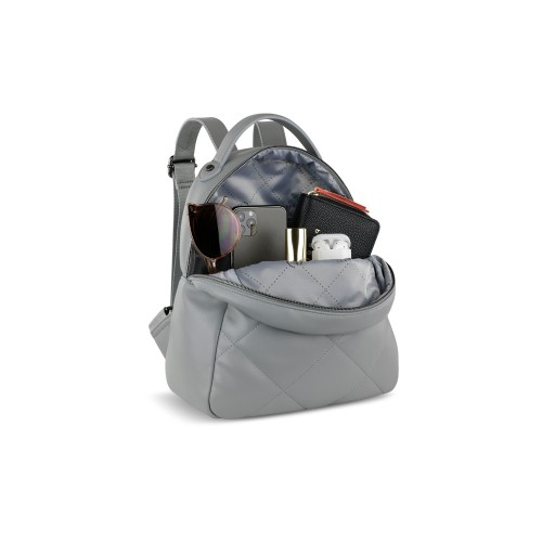 Рюкзак женский BUGATTI КАРА | CARA, серый, полиуретан, 25,5х11х27,5 см, 7 л