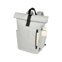 Рюкзак Byron 15,6" объемом 18 л со скручиваемым верхом, изготовленный из переработанного ПЭТ по стандарту GRS, светло-серый