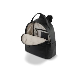 Рюкзак женский BUGATTI БЕЛЛА | BELLA, чёрный, воловья кожа/полиэстер, 24,5х12х27 см