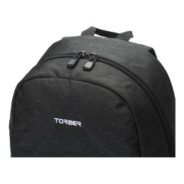 Рюкзак TORBER ГРАФФИТИ, серый с карманом синего цвета, полиэстер, 44 x 31 x 18 см