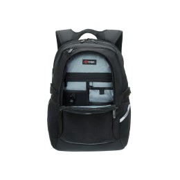 Рюкзак TORBER МЕГАПОЛИС с отделением для ноутбука 16", чёрный, полиэстер, 47 х 34 x 28 см
