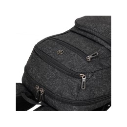 Рюкзак TORBER ПРОРЫВ с отделением для ноутбука 15.6", черн/сер меланж, полиэстер, 44х30,5х14 см, 19 л