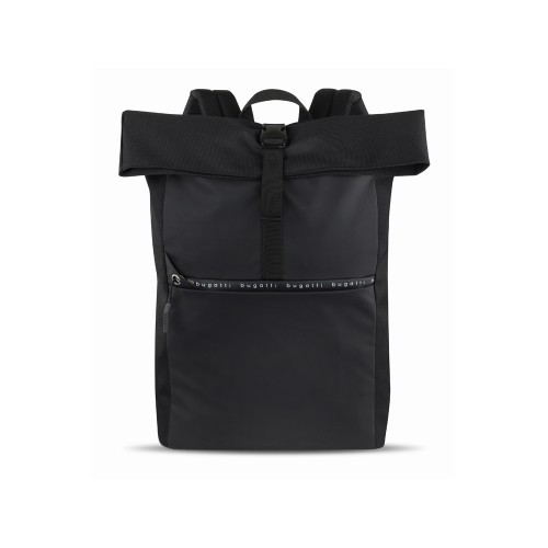 Рюкзак BUGATTI БЛАНК ОБЛЕГЧЕННАЯ | BLANC DELIGHT, чёрный, нейлон RPET600D/тарпаулин/полиэстер, 41х13х46 см, 15 л