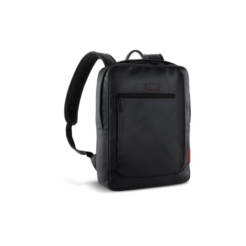 Рюкзак мужской BUGATTI КЛАРК | CLARK, чёрный, воловья кожа/полиэстер, 30х10х40 см, 12 л