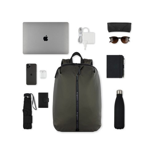 Рюкзак BUGATTI БЛАНК | BLANC 15'', оливковый, тарпаулин/полиэстер, 32х15,5х45 см