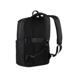 Рюкзак мужской BUGATTI НЕРО | NERO 16'', чёрный, нейлон 1680D/кожа, 29,5х14х44 см