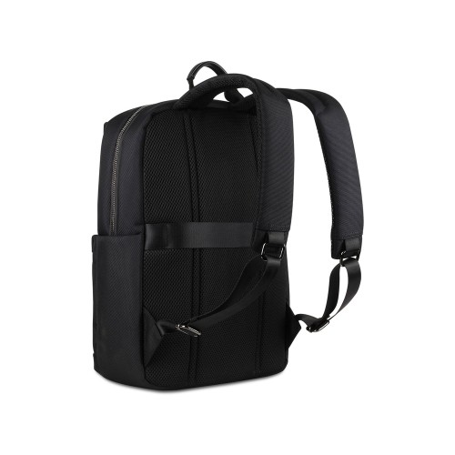 Рюкзак мужской BUGATTI НЕРО | NERO 16'', чёрный, нейлон 1680D/кожа, 29,5х14х44 см