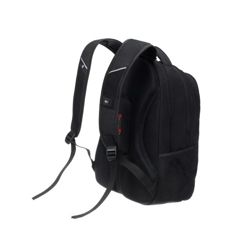 Рюкзак TORBER ПРОРЫВ с отделением для ноутбука 15", чёрный/бордовый, полиэстер 600D, 35x20x47 см, 33л