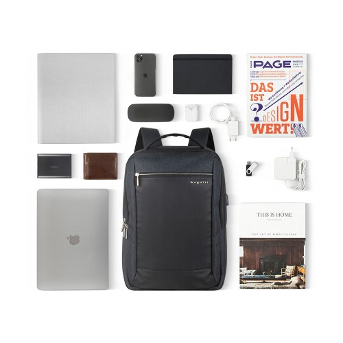 Рюкзак мужской BUGATTI СЕРА | SERA 15'', антрацитовый, полиэстер, 32х12х46 см, 16 л