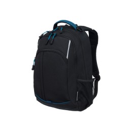 Рюкзак TORBER РАКЕТА с отделением для ноутбука 15.6", чёрный/синий, нейлон, 32 х 14 х 50 см, 22л