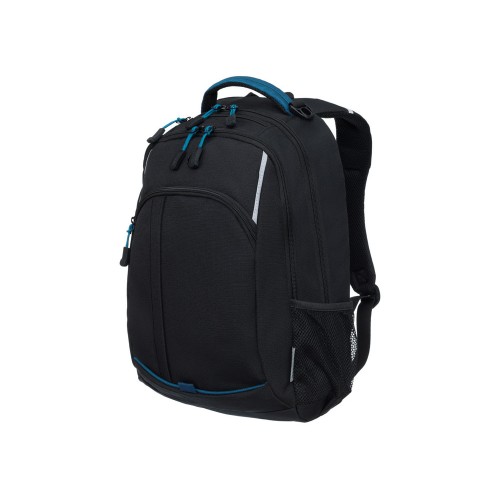 Рюкзак TORBER РАКЕТА с отделением для ноутбука 15.6", чёрный/синий, нейлон, 32 х 14 х 50 см, 22л