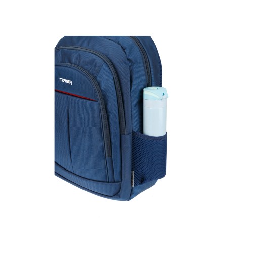 Рюкзак TORBER МЕГАПОЛИС с отделением для ноутбука 15", синий, полиэстер, 46 х 32 x 13 см