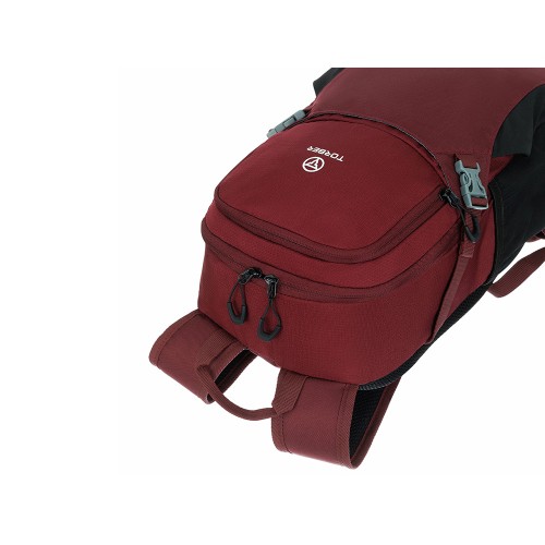 Туристический рюкзак TORBER КЕМПИНГ, бордовый, полиэстер, 26 х 48 х 12 см