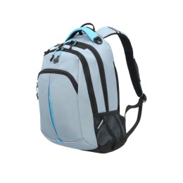 Рюкзак TORBER РАКЕТА серый/голубой, полиэстер/добби, 32x15x46 см, 22 л