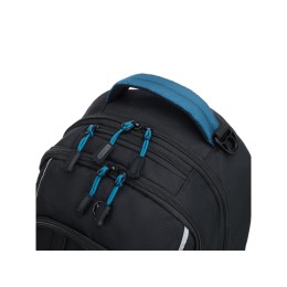Рюкзак TORBER РАКЕТА с отделением для ноутбука 15.6", чёрный/синий, нейлон, 32 х 14 х 50 см, 22л