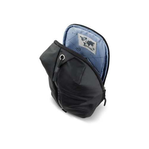 Рюкзак с одним плечевым ремнем BUGATTI БЛАНК ОБЛЕГЧЕННАЯ | BLANC DELIGHT, чёрный, нейлон RPET600D/тарпаулин/полиэстер, 18х10х31 см, 5 л