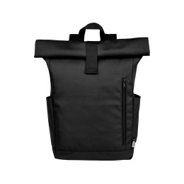 Рюкзак Byron 15,6" объемом 18 л со скручиваемым верхом, изготовленный из переработанного ПЭТ по стандарту GRS, черный
