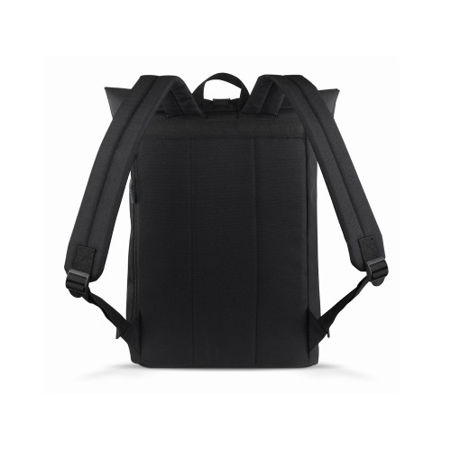 Рюкзак BUGATTI БЛАНК ОБЛЕГЧЕННАЯ | BLANC DELIGHT, чёрный, нейлон RPET600D/тарпаулин/полиэстер, 41х13х46 см, 15 л