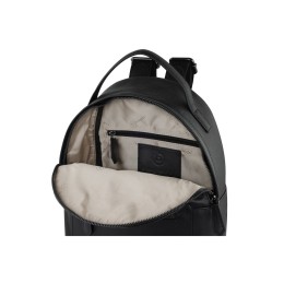 Рюкзак женский BUGATTI БЕЛЛА | BELLA, чёрный, воловья кожа/полиэстер, 24,5х12х27 см