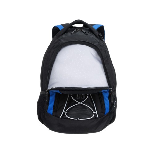 Рюкзак TORBER РАКЕТА с отделением для ноутбука 15", черный/синий, полиэстер, 33х19х45 см, 28 л